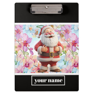 Porte-bloc Joli Père Noël fantaisiste avec des fleurs