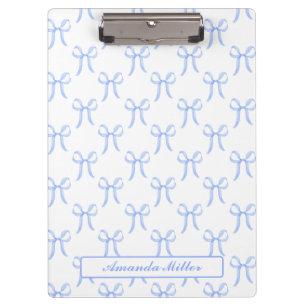 Porte-bloc Joli Rubans Bleu Mignon Coquette Monogramme