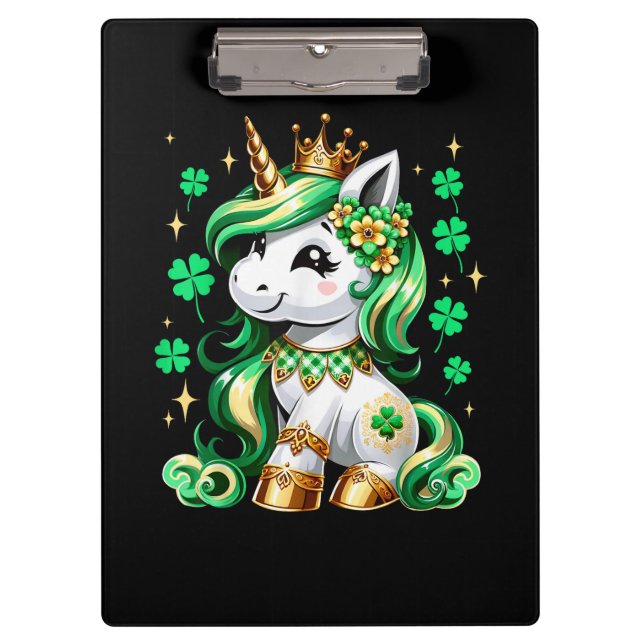 Porte-bloc Joli Shamrock Licorne St Patrick  (Devant)