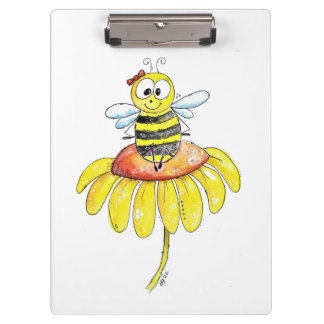 Porte-bloc Jolie abeille fantaisiste sur une fleur
