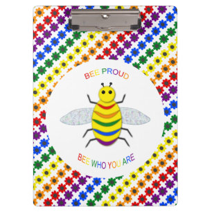 Porte-bloc Jolie LGBT Fière Abeille arc-en-ciel et fleurs