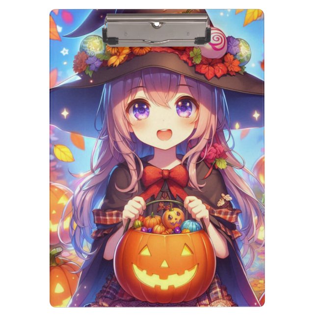Porte-bloc Jolie Sorcière d'Halloween Anime (Devant)