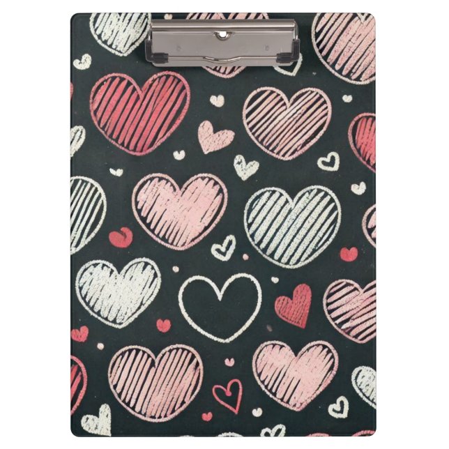 Porte-bloc Jolis cœurs de craie pour la Saint-Valentin (Devant)