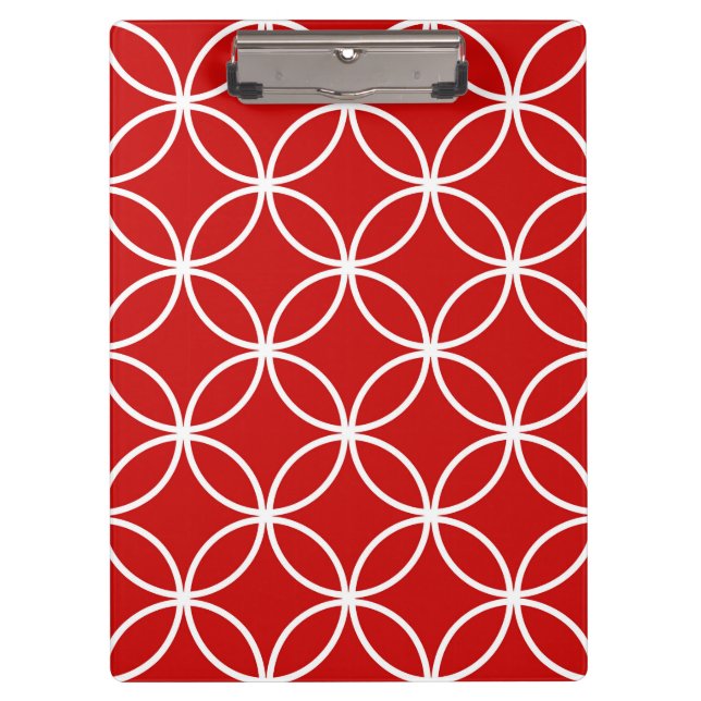 Porte-bloc Jolis motifs géométriques de cercles rouges et bla (Devant)