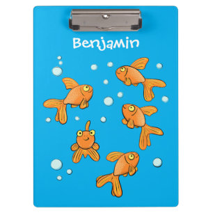 Porte-bloc Jolis poissons rouges orange sur une illustration 