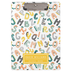 Porte-bloc Jote Dinosaur Alphabet Motif école pour enfants