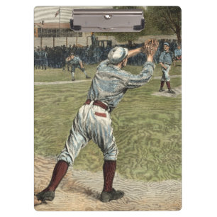 Porte-bloc Joueur de baseball lancé à la deuxième base