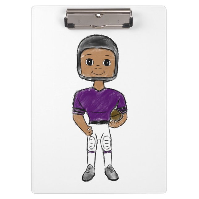 Porte-bloc joueur de football vintage rétro violet noir simpl (Devant)