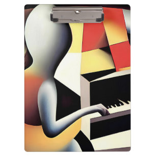 Porte-bloc Joueur de piano - Art à l'aérographe