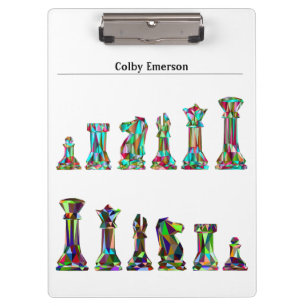 Porte-bloc Joueurs Rainbow Chess Pièces Texte Personnalisé