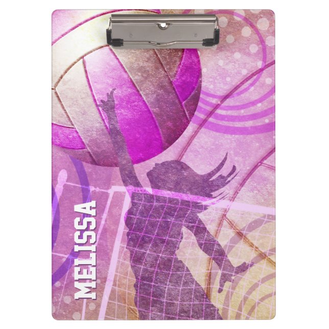 Porte-bloc Joueuse de volley-ball des filles sautant sur le n (Devant)