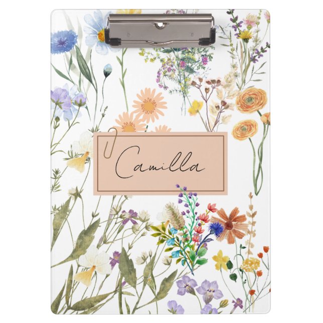 Porte-bloc Journal personnalisé fleur sauvage Noteboo Customi (Devant)