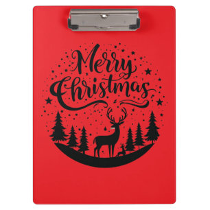 Porte-bloc Joyeux Noël classique Cerfs et Arbre Design Art