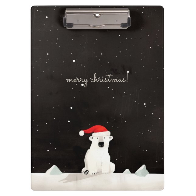 Porte-bloc Joyeux Ours Polaire De Noël ! (Devant)