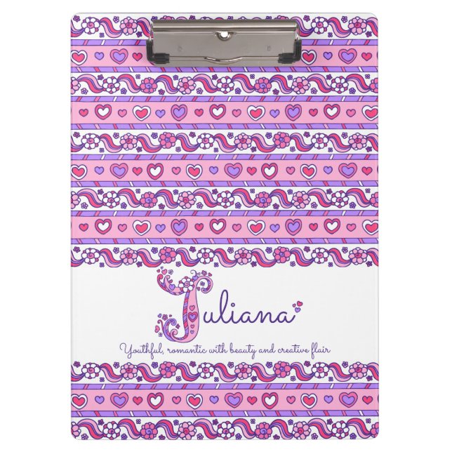 Porte-bloc Juliana nom signifiant lettre de coeur J porte - b (Devant)