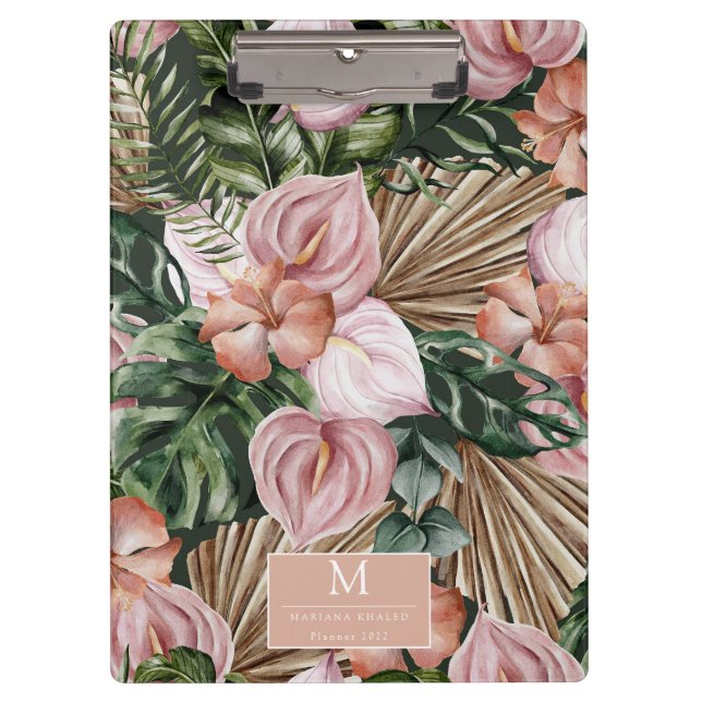 Porte-bloc Jungle tropicale feuille Fleurs de forêt tropicale (Devant)