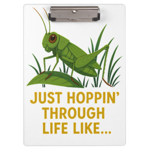 Porte-bloc "Just Hoppin’ Funny Grasshopper Art"