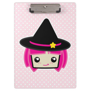 Porte-bloc Kawaii Pink Haired Witch Clip Board