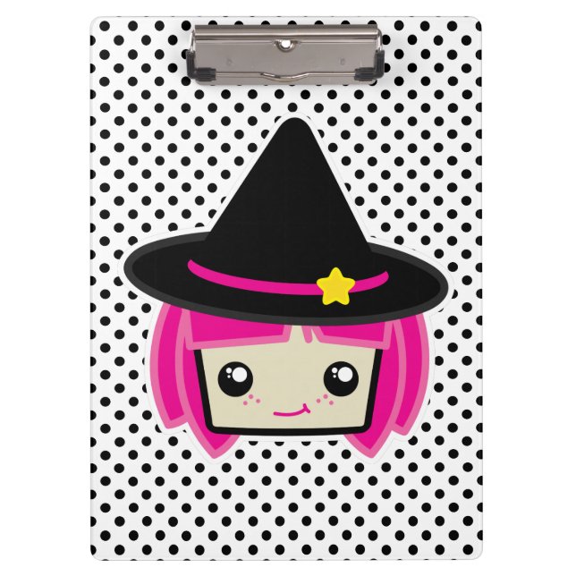 Porte-bloc Kawaii Pink Haired Witch Clip Board (Devant)