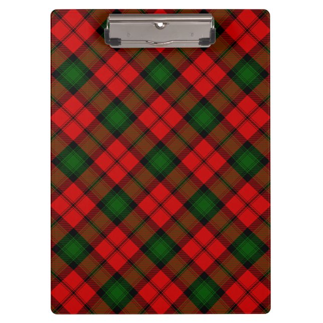 Porte-bloc Kerr tartan rouge vert plaid (Devant)