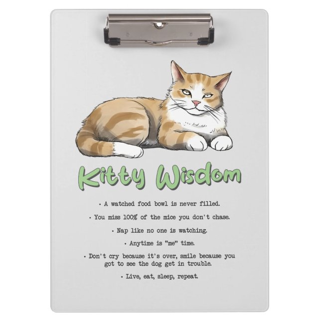 Porte-bloc Kitty Wisdom - Règles de chats amusantes avec un c (Devant)