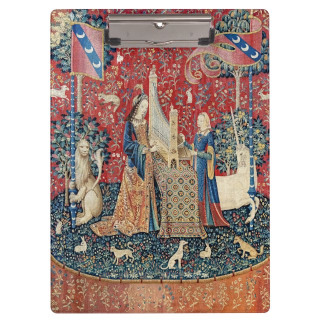 Porte-bloc La Dame et la licorne, Audition (Devant)