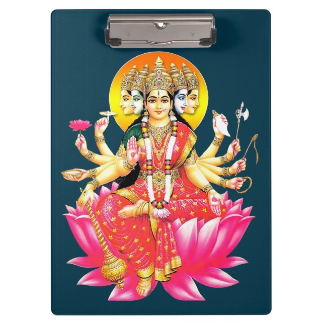 Porte-bloc La déesse Gayatri Devi sur Lotus Hindu Deity (Devant)