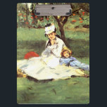 Porte-bloc La famille Monet dans son jardin Edouard Manet<br><div class="desc">La famille Monet dans leur jardin. Edouard Manet. Paysage estival. Une femme en belle robe et casquette est assise dans le jardin sous un arbre sur l'herbe. Un garçon est assis sur l'herbe à proximité. Reproduction d'oeuvres d'art célèbres dans le domaine public.</div>