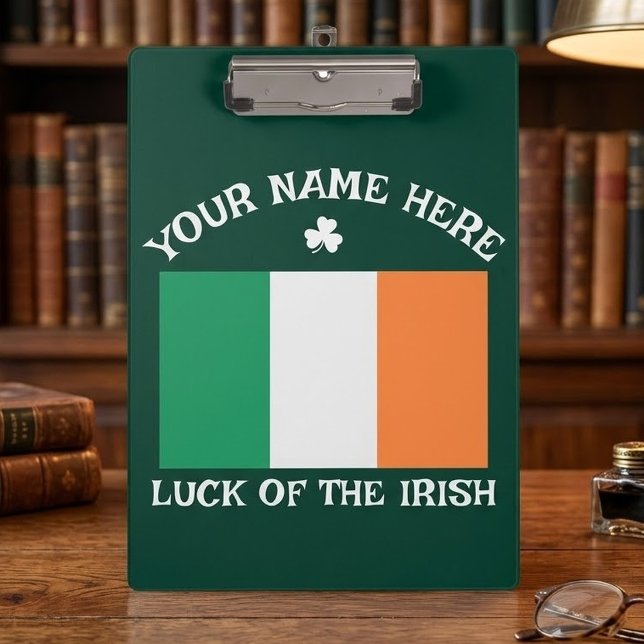 Porte-bloc La Saint-Patrick Drapeau Irlande Nom Personnalisé  (Créateur téléchargé)