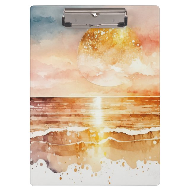 Porte-bloc La série de plage à l'aquarelle Design 1 (Devant)