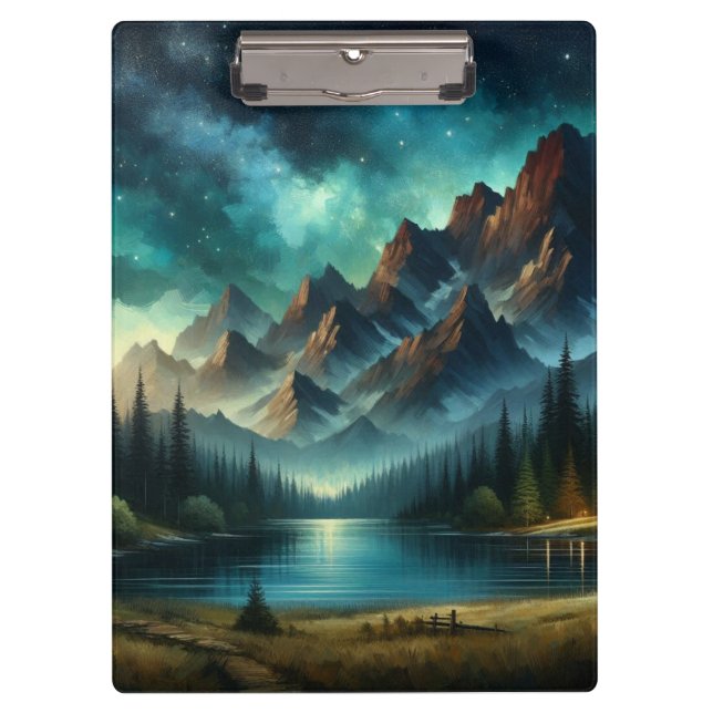 Porte-bloc Lac Mountain/cabine sous les étoiles (Devant)