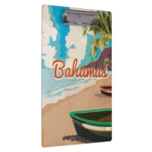Porte-bloc L'affiche de voyage vintage des Bahamas.