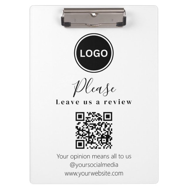 Porte-bloc Laissez-nous un commentaire | Code QR Carte de vis (Devant)