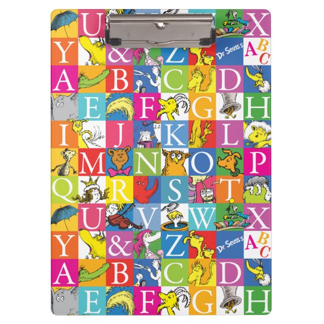 Porte-bloc L'alphabet en blocs de couleur de Dr Seuss (Devant)