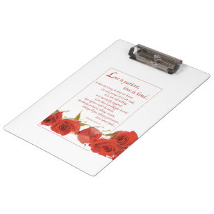 Porte-bloc L'amour est une rose rouge patiente