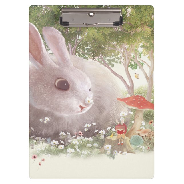 Porte-bloc Lapin avec Fleurs (Devant)