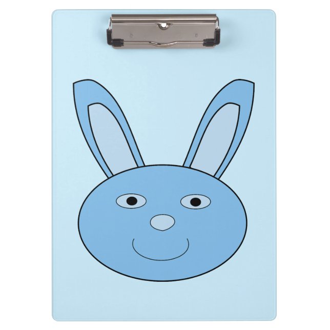 Porte-bloc Lapin Bleu Garçon Visage Printemps Pâques (Devant)