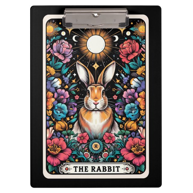 Porte-bloc Lapin de carte de tarot | Divination de lapin myst (Devant)