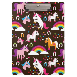 Porte-bloc l'arc-en-ciel de licorne badine le cheval