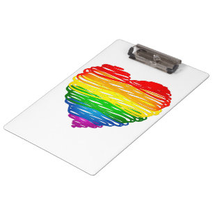 Porte-bloc Le cœur arc-en-ciel de SlipperyJoe griffonné tourb