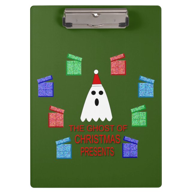 Porte-bloc Le fantôme de Noël présente drôle (Devant)