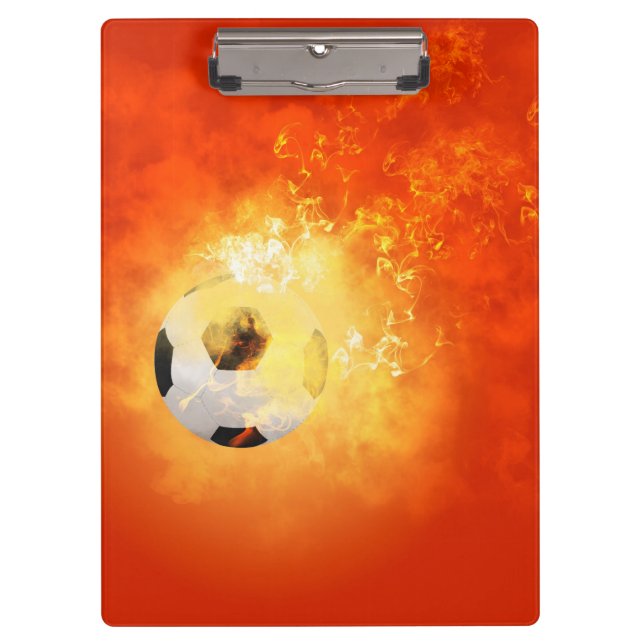 Porte-bloc Le football de vol avec des flammes (Devant)