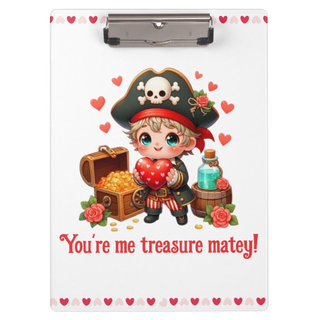 Porte-bloc Le magnifique pirate de la Saint Valentin (Devant)