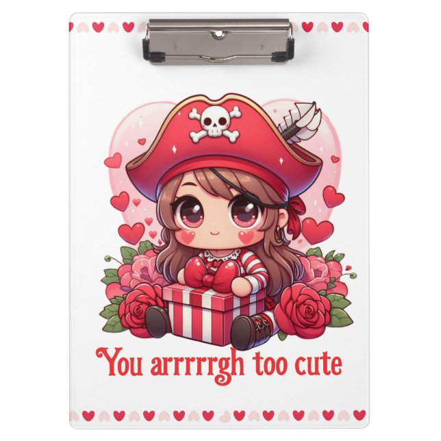 Porte-bloc Le magnifique pirate de la Saint Valentin (Devant)