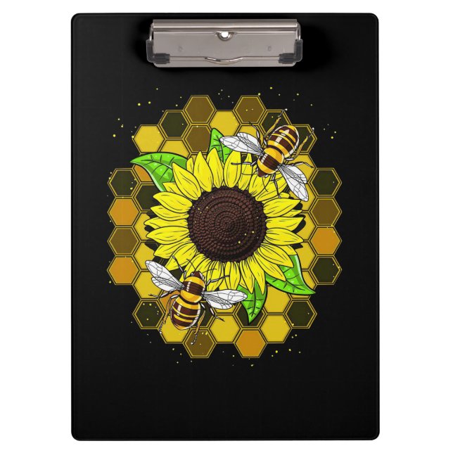 Porte-bloc Les abeilles de tournesol hippie (Devant)