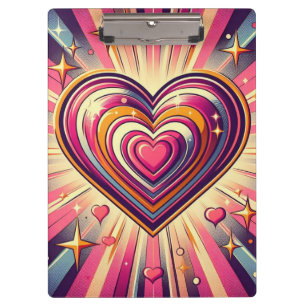 Porte-bloc les années 70 coeur pop art/Mug de Saint Valentin