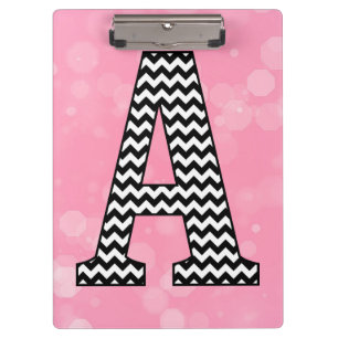 Porte-bloc Lettre Chevron A sur Bubblegum rose