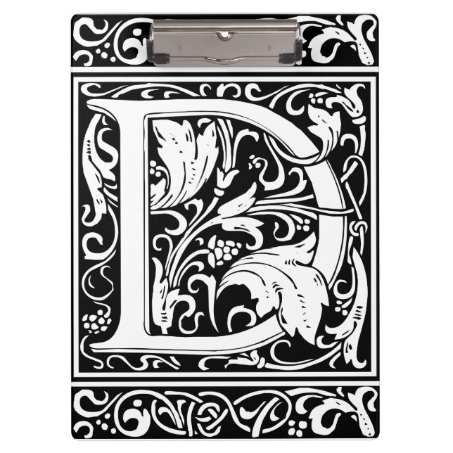 Porte-bloc Lettre D Monogramme Art Nouveau Médiéval (Devant)