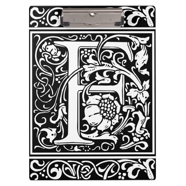 Porte-bloc Lettre F Monogramme médiéval Art Nouveau (Devant)