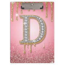 Lettre initiale diamant D or rose cadeau pour mama
